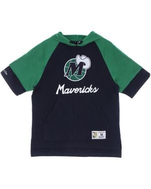 Mitchell &amp; Ness Sweat A Capuche A Manches Courtes Pour Hommes Nba Fleece Hoodie Hardwood Classics Dalmav - Vert