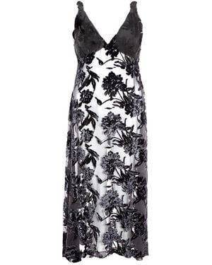 Lardini Long Embellished Dress With Petticoat - Black