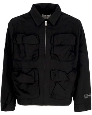 Arte' Jacket 3D Pockets Nylon Jacket - Black