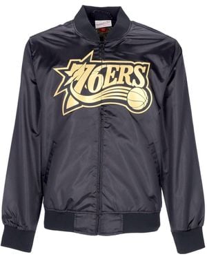 Mitchell &amp; Ness Nba Big Face 4.0 Satin Jacket Hardwood Classics Phi76E - Blue