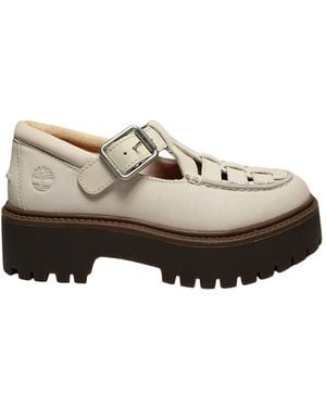 Timberland Shoes Stone Street Buckle Shoe Natural Nubuck - White