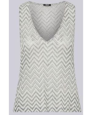 Liu Jo Mujer De Punto Superior Gris Negro - Blanco