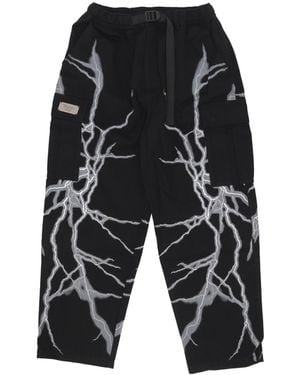 Phobia Pantalon Cargo Largo Hombre Rayo Lateral Negro/Blanco