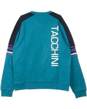 Sergio Tacchini Daniel Sweater Ocean Depth Wit Sweatshirt Voor Met Ronde Hals - Blauw
