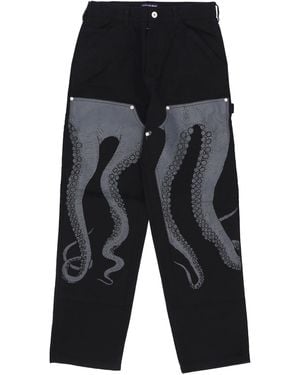 Octopus Hammer Double Knee Pant Long Pants - Black