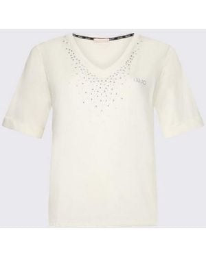 Liu Jo T-Shirt With Rhinestones - White