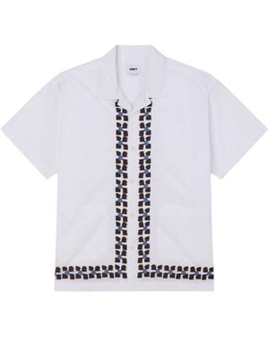 Obey Camiseta Ruben Manga Corta Con Cuello Cubano - Blanco