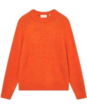 Les Deux Gilbert Crewneck Strickpullover Wolle Crew Hals Pullover - Orange