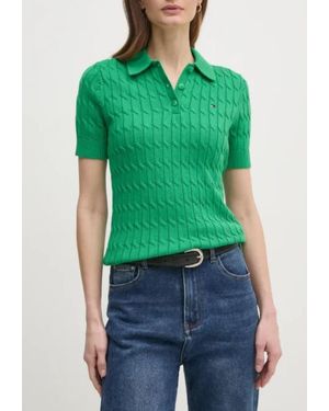 Tommy Hilfiger Polo Co Cable Mid Gg Ss Polo Swt - Green