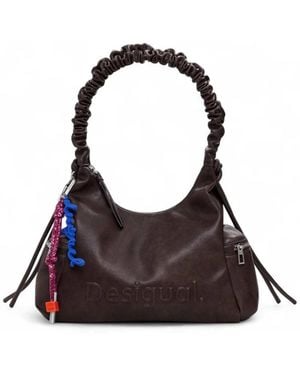 Desigual Bolso Media Logo Mujer - Marrón
