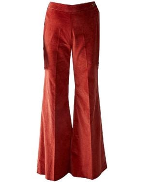 Shaft Trousers Velvet Milly Bordeaux Bi1D30T1000 - Rojo