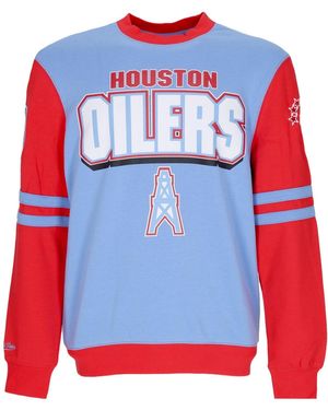 Mitchell & Ness Sudadera Con Cuello Redondo Para Hombre Nfl All Over Crew 2.0 Houoil - Rojo
