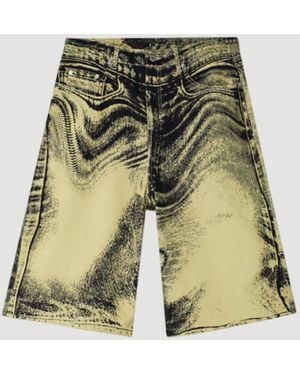 CAMPERLAB Distorted Denim Shorts - Yellow