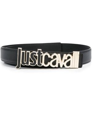 Just Cavalli Cinturón Con Letras Del Logo - Negro