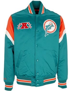 Mitchell & Ness Bomber Jacket Nfl Heavyweight Satin Jacket Miadol - Blue