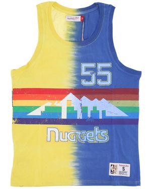 Mitchell &amp; Ness Camiseta Sin Mangas Vertical Tie Dye De La Nba Para Hombre Hardwood Classics No 55 Dikembe Mutombo Dennug - Azul