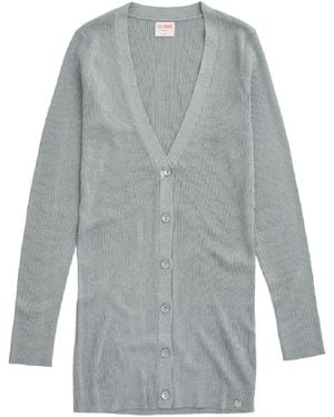 Sun 68 Log Cardigan Knit Lurex 06 Clear K31213 - Gris
