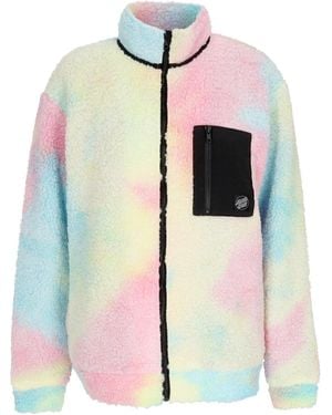 Santa Cruz Pastel Tie Dye Sherpa Teddy Coat - Multicolor
