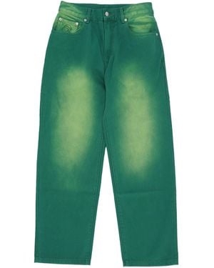 BBCICECREAM Jeans Garment Pant Vert Denim Teint