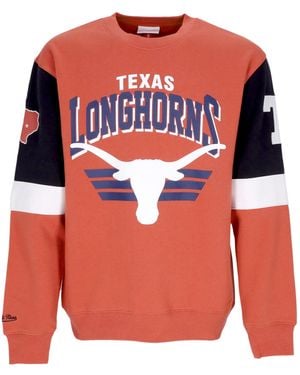 Mitchell & Ness Crewneck Sweatshirt Ncaa All Over Crew 3.0 Texagg - Orange