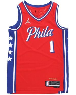 JORDAN NBA Debardeur De Basket-Ball Pour Hommes Nba Statement Edition 22 Dri-Fit Swingman Jersey No 1 James Harden Phi76E - Rouge