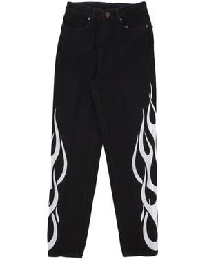Vision Of Super Jeans Flames Denim Broek Zwart/Wit