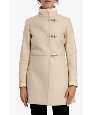 Fay Virginia Manteau De Femme Noire En Laine Vierge Mixte - Neutre