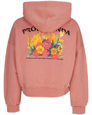 Propaganda Short Hoodie W Pyromantics Croptop Hoodie - Pink