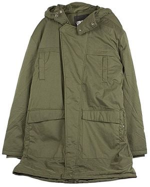 Urban Classics 'Long Jacket Cotton Peached Canvas Parka - Green