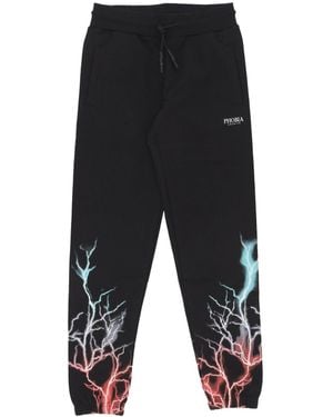 Phobia Pantalones De Chandal Ligeros Para Hombre Pantalones Con Estampado De Rayos Bicolor Negro