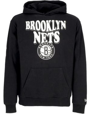 KTZ Lichtgewicht Herenhoodie Nba Script Oversize Hoodie Bronet Zwart/Wit