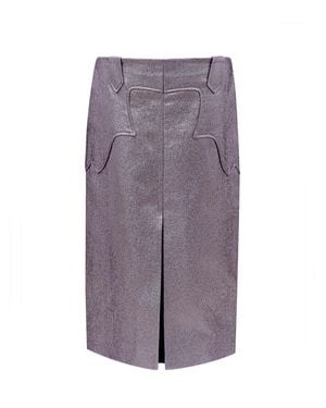 Tom Ford Falda Lurex En Eco-Pelle Viola - Morado