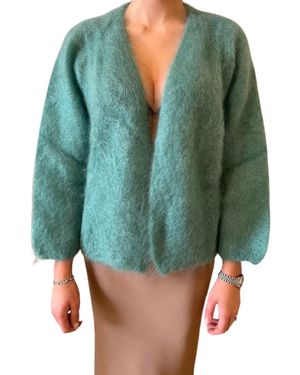 Dixie Cardigan En Lana - Verde