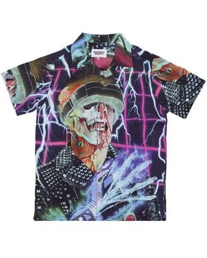 Doomsday Short Sleeve Shirt Death Glove Shirt - Blue