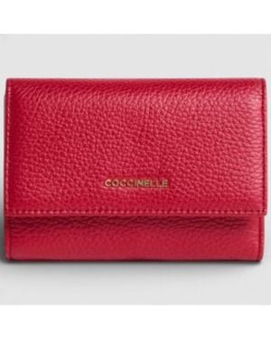 Coccinelle Wallet Metallic Soft Leather Scarlet - Red