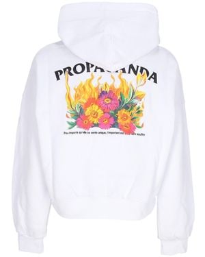 Propaganda Mujer Corta Hoodie W Piromantics Croptop Hoodie - Blanco