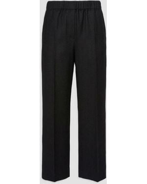 Max Mara Wool Flannel Pants - Black