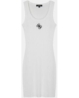 Guess Weibe Frau Rohr Kleid - Weiß