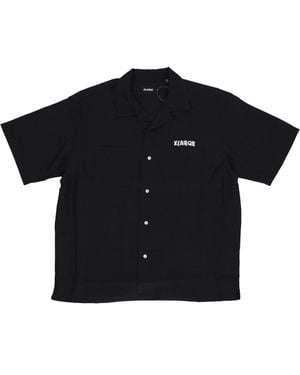 X-Large Short Sleeve Drawing Og Open Collar S/S Shirt - Black