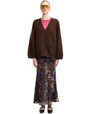 WEILI ZHENG Jupe Longue Femme Dans La Fantaisie - Marron
