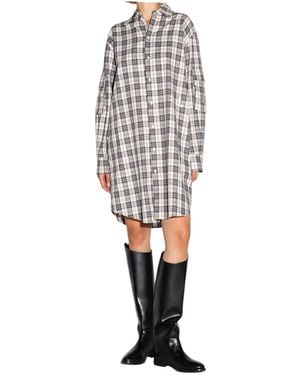 Akep Vestido De Camisa Corta De Las Mujeres Con Pinturas - Blanco