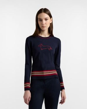 Harmont & Blaine Crewneck Mesh With Maxi Skirt - Blue