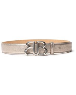 Balenciaga Monaco Couleur Metal Platine Ceinture - Blanc