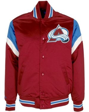 Mitchell & Ness Bomber Jacket Nhl Heavyweight Satin Jacket Colava - Red