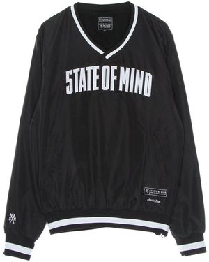 5TATE OF MIND Felt College Campus Fuite Col Rond Noir