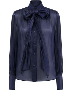 ACTUALEE Shirt Shirt Bow - Blue