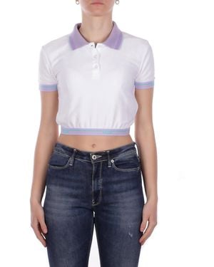 Gcds Polo C1Weqd113J024 100L Logo Tape Crop Polo Ss - Blue