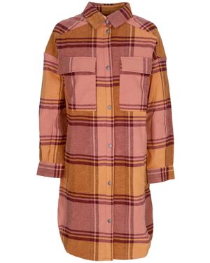 Iriedaily Long Checky Shirt Jacket - Orange