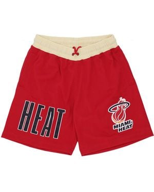 Mitchell &amp; Ness Basketball Shorts Nba Team Og 2.0 Fashion Short Vintage Logo Miahea - Red