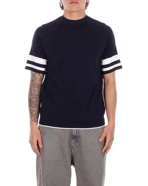 Alpha Studio T-Shirt Au5222C 1028 T-Shirt M\M Contrast - Blue